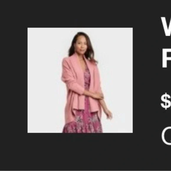 Knox Rose open front cardigan in pink size small - oversized - Picture 2 of 9